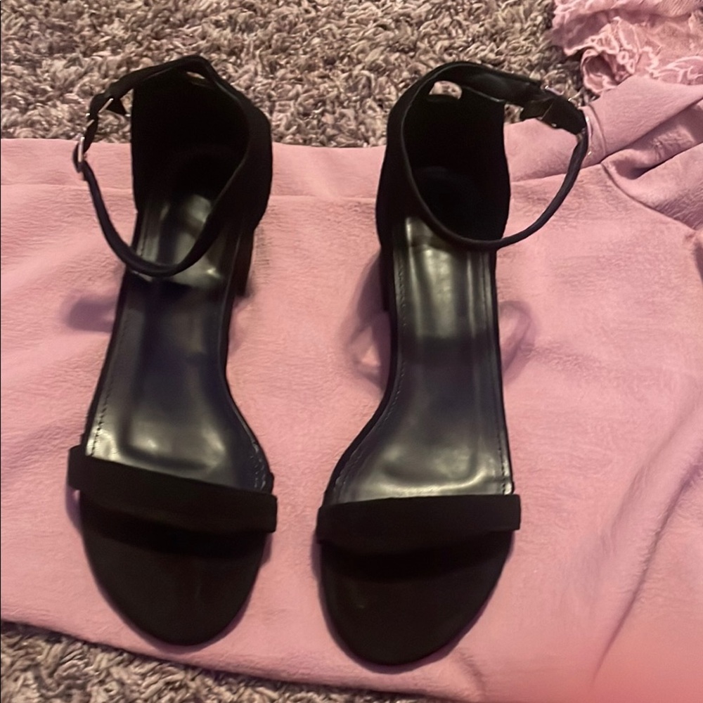 Black Strappy High Heel Shoes
